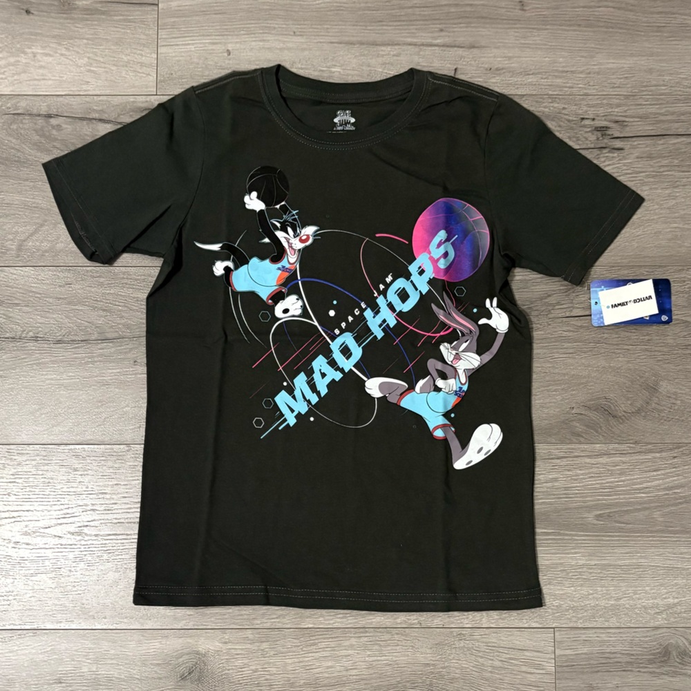 Black Graphic T-Shirt with Cartoon Print
